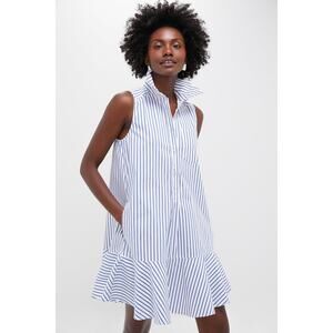 TUCKERNUCK Blue Stripe Sleeveless Callahan Shirt Dress Size XXS NWT